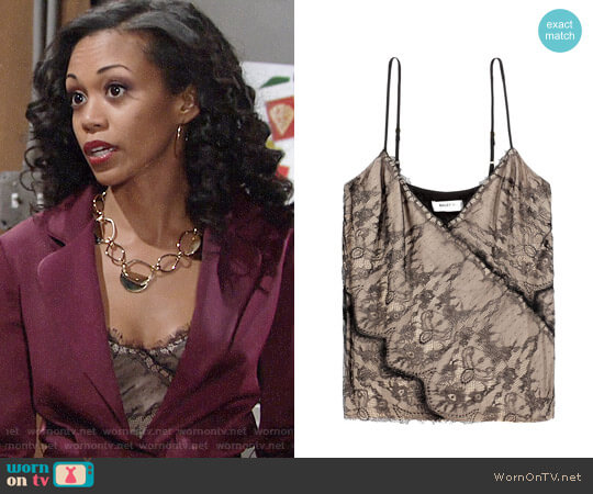 Bailey 44 Lace Top worn by Hilary Curtis (Mishael Morgan) on The Young & the Restless