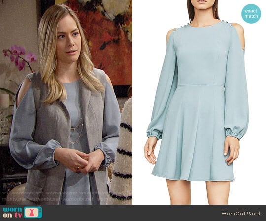 WornOnTV: Hope’s blue cold shoulder dress and grey vest on The Bold and ...