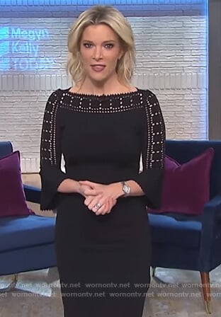 Megyn’s black laser cutout dress on Megyn Kelly Today