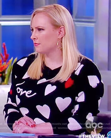 Meghan’s black love heart knitted sweater on The View