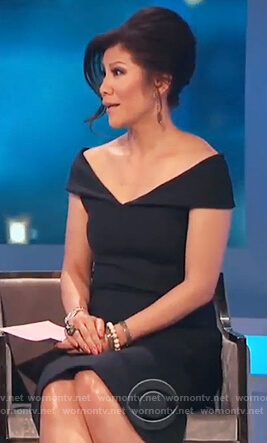 Julie's black off shoulder dress on Celebrity Big Brother