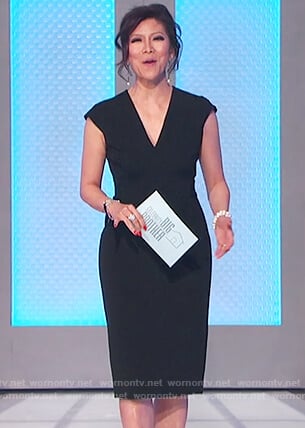 Julie's black v-neck sheath dress on Celebrity Big Brother