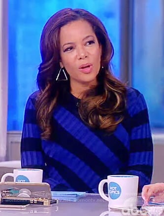 WornOnTV: Sunny’s blue and black striped ribbed dress on The View ...