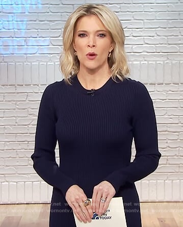 Megyn’s navy ribbed dress on Megyn Kelly Today