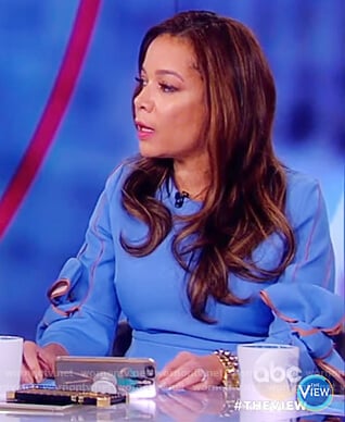 Sunny’s blue ruffle dress on The View