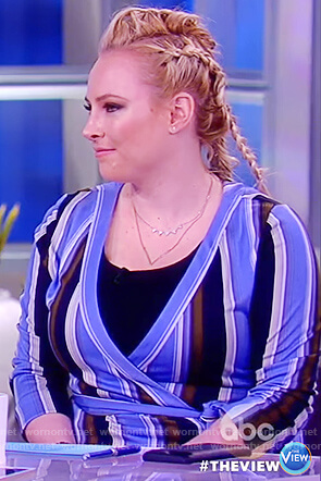 Meghan's blue striped wrap dress on The View
