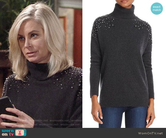 WornOnTV: Ashley’s grey turtleneck sweater with embellished shoulders ...