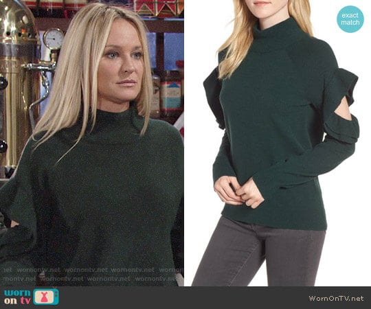 Chelsea28 Ruffle Sleeve Sweater worn by Sharon Newman (Sharon Case) on The Young and the Restless