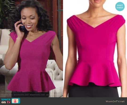 Chiara Boni La Petite Robe Peplum Top worn by Hilary Curtis (Mishael Morgan) on The Young and the Restless