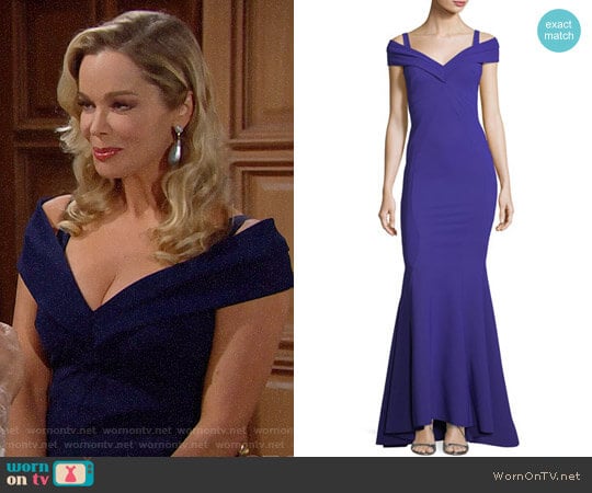 Chiara Boni La Petite Robe Tally Cold-Shoulder Mermaid Gown worn by Donna Logan (Jennifer Gareis) on The Bold and the Beautiful