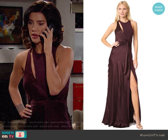 Cinq a Sept Clemence Gown worn by Steffy Forrester (Jacqueline MacInnes Wood) on The Bold and the Beautiful