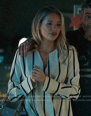 Crystal's striped crossover blouse on UnReal