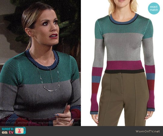 Diane von Furstenberg Cropped Plaited Pullover worn by Chelsea Lawson (Melissa Claire Egan) on The Young and the Restless