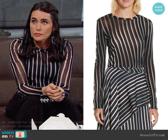 Diane von Furstenberg Fitted Print Top worn by Quinn Fuller (Rena Sofer) on The Bold and the Beautiful