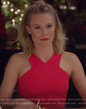 Eleanor’s red v-neck dress on The Good Place