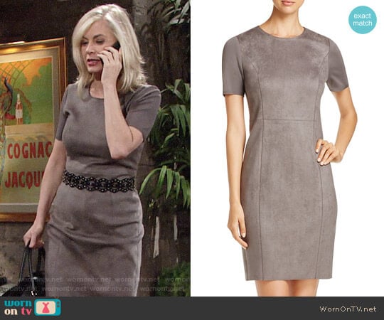 Elie Tahari Emily Faux Suede Dress worn by Ashley Abbott (Eileen Davidson) on The Young and the Restless