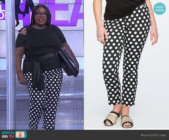 'Kady' Fit Printed Crepe Pant by Eloquii worn by Loni Love on The Real