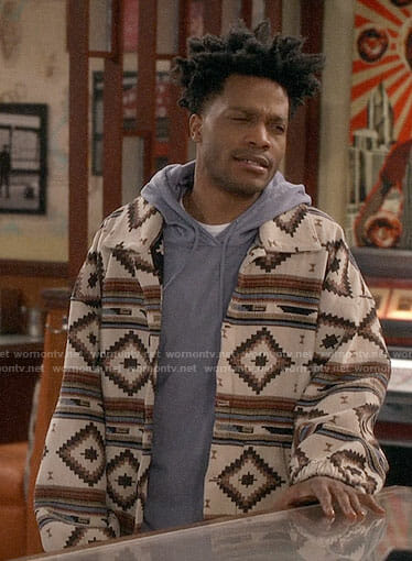 Franco's printed jacket on Superior Donuts