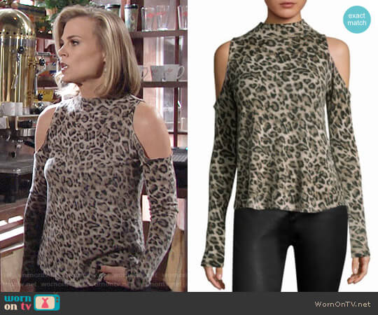 Generation Love Lena Leopard Cashmere Top worn by Phyllis Newman (Gina Tognoni) on The Young and the Restless