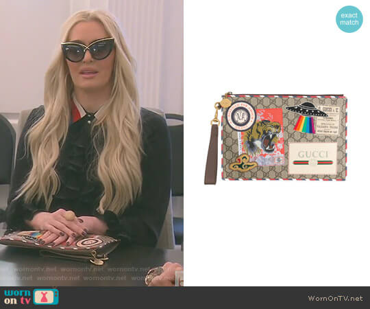 GG Supreme Applique Pouch by Gucci worn by Erika Jayne  on The Real Housewives of Beverly Hills
