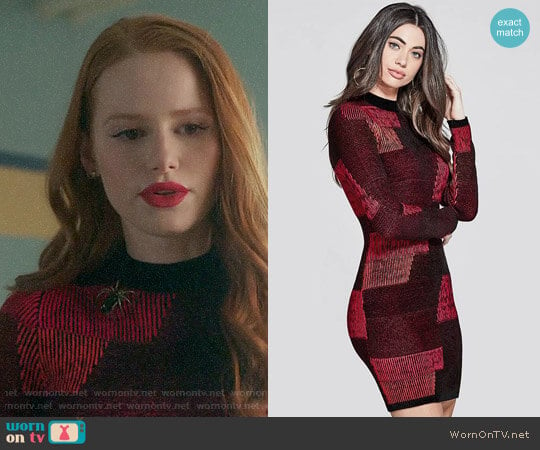 Guess Aubriella Sweater Dress worn by Cheryl Blossom (Madelaine Petsch) on Riverdale