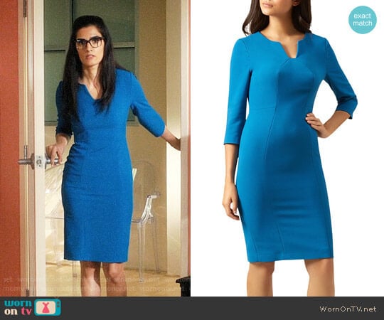 Hobbs London Clementine Sheath Dress worn by Krishna (Shelly Bhalla) on Jane the Virgin