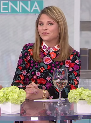 Jenna’s black floral embroidered dress on Today