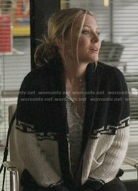 Jessie's black and white cardigan on Nashville