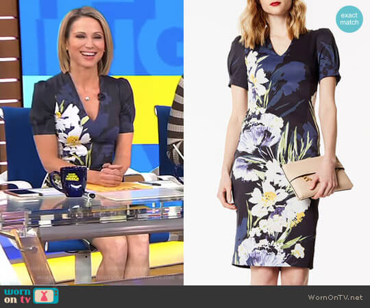 Sculpting Floral Pencil Dress by Karen Millen worn by Amy Robach on Good Morning America