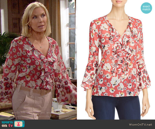 Kobi Halperin Agatha Blouse worn by Brooke Logan (Katherine Kelly Lang) on The Bold and the Beautiful