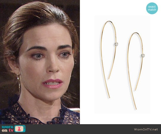 Lana Jewelry Hooked On Hoop Diamond worn by Victoria Newman (Amelia Heinle) on The Young and the Restless