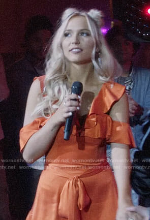 Maddie's orange ruffled dress on Nashville