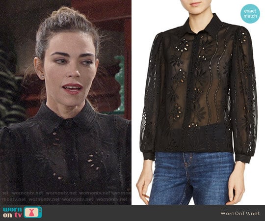 Maje Calek Shirt worn by Victoria Newman (Amelia Heinle) on The Young and the Restless