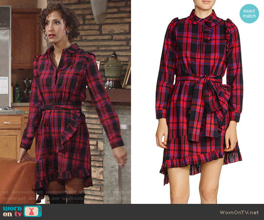 Maje Randra Plaid Dress worn by Lily Winters (Christel Khalil) on The Young and the Restless