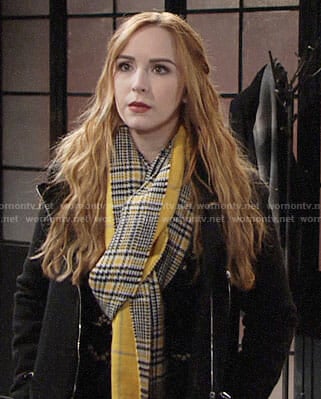 Mariah’s yellow plaid scarf on The Young and the Restless