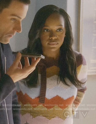 Michaela’s chevron striped sweater on How to Get Away with Murder