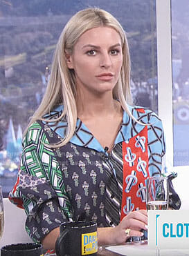 Morgan’s patchwork print blouse on E! News Daily Pop
