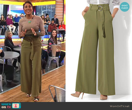 Paperbag Waist Palazzo Pant by New York & Company worn by Robin Roberts on Good Morning America