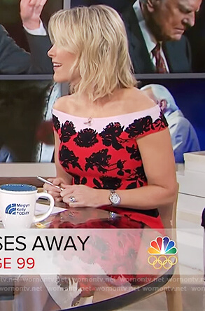 Megyn’s red floral dress on Megyn Kelly Today