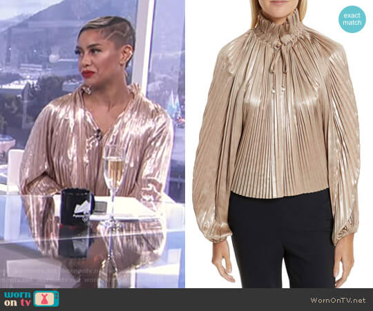 Foil Pleated Top by Opening Ceremony worn by Sibley Scoles  on E! News