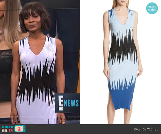 Intarsia Ribbed Body-Con Dress by Opening Ceremony worn by Zuri Hall on E! News