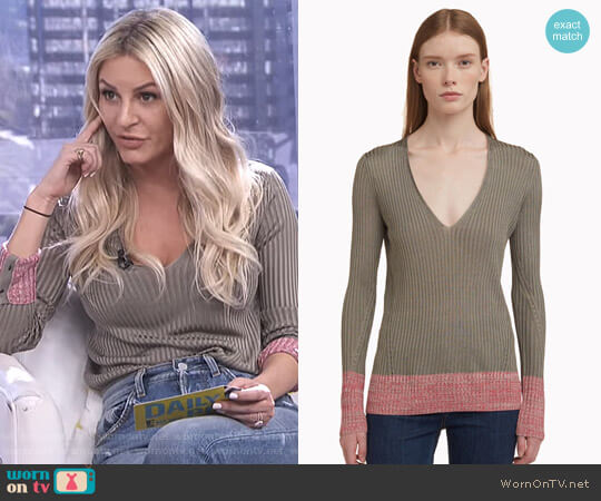 'Alyssa' V-Neck Top by Rag & Bone worn by Morgan Stewart on E! News