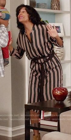 Rainbow's striped midi shirtdress on Black-ish