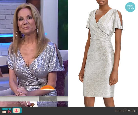 Metallic Cold-Shoulder Dress by Ralph Lauren worn by Kathie Lee Gifford on Today