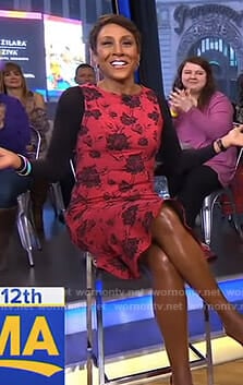 Robin’s red floral dress on Good Morning America