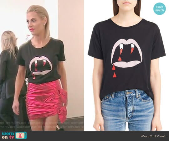 Blood Luster Graphic Cotton Tee by Saint Laurent worn by Dorit Kemsley on The Real Housewives of Beverly Hills