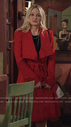 Sharon’s red coat on The Young and the Restless