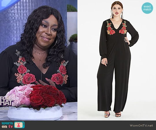 WornOnTV: Loni’s black floral embroidered jumpsuit on The Real | Loni ...