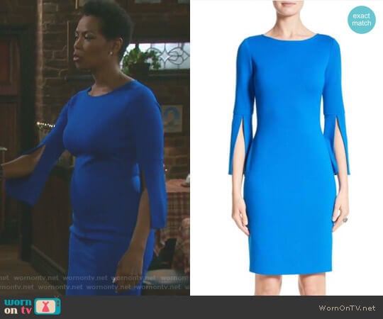 Split Sleeve Milano Knit Dress by St John  worn by Valerie Grant (Vanessa Williams) on Days of our Lives