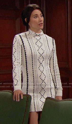 Steffy’s cable knit sweater dress on The Bold and the Beautiful